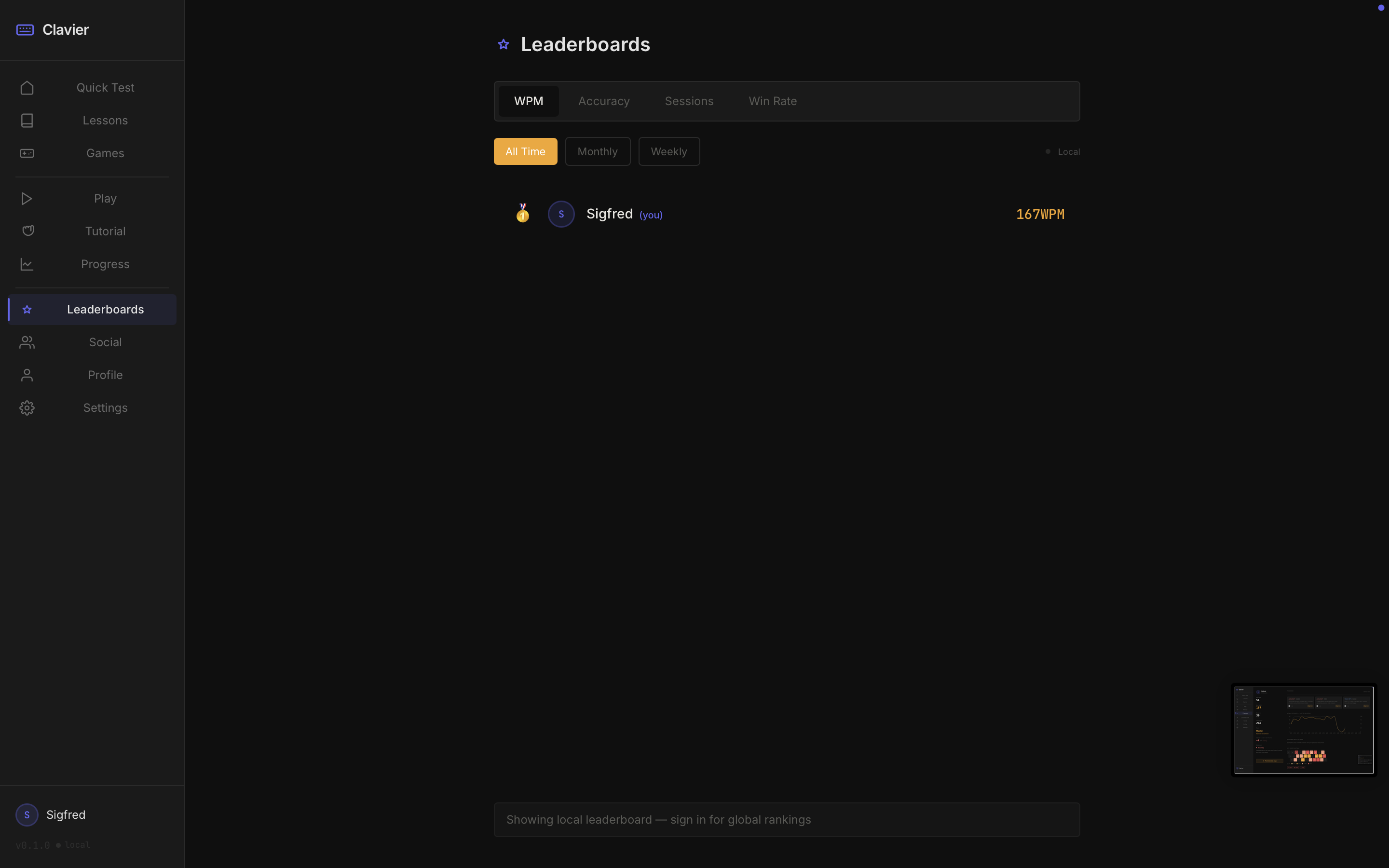 Leaderboards ranking typists against one another